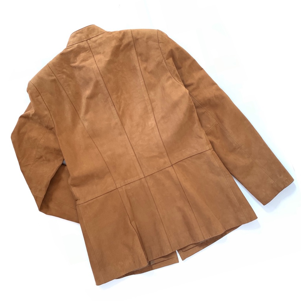 Talbots Suede Leather Jacket Brown Equestrian - image 4